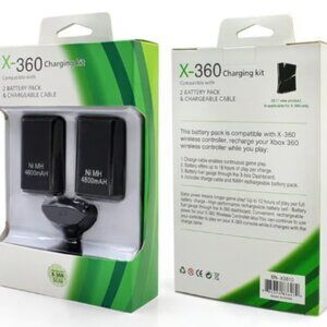2 4800mAH rechargeable batteries and chargeable cable for xbox 30 controller